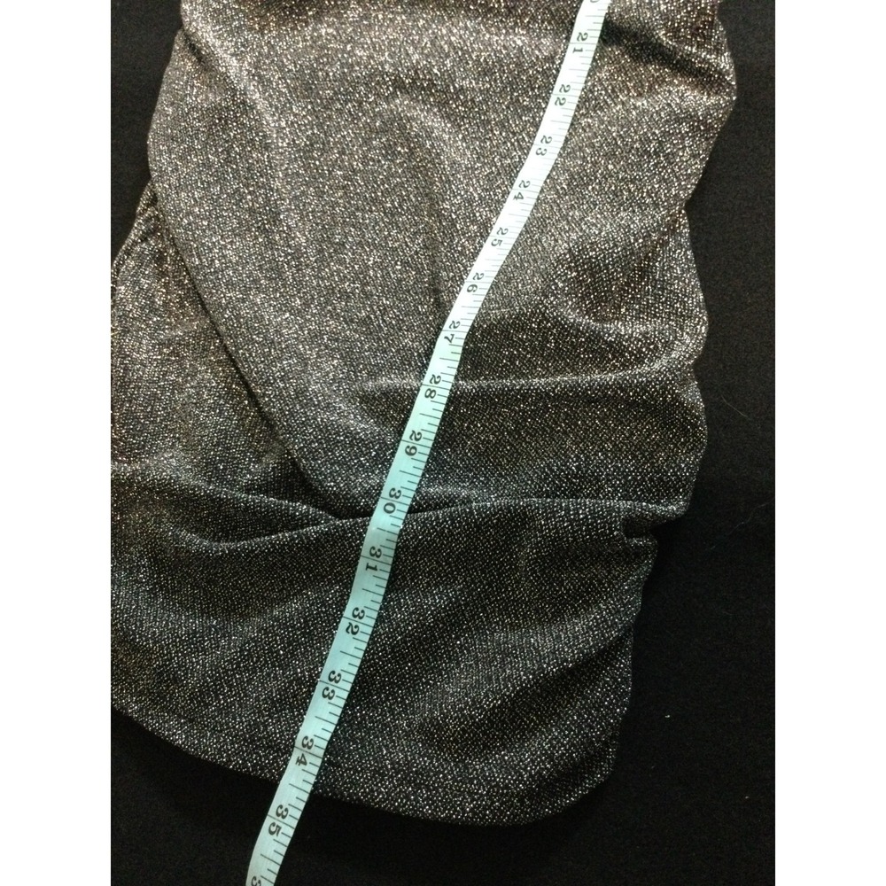 Sparkly Gray Spaghetti Strap Bodycon Dress Ruched Cocktail Party Glam size S - Picture 8 of 9